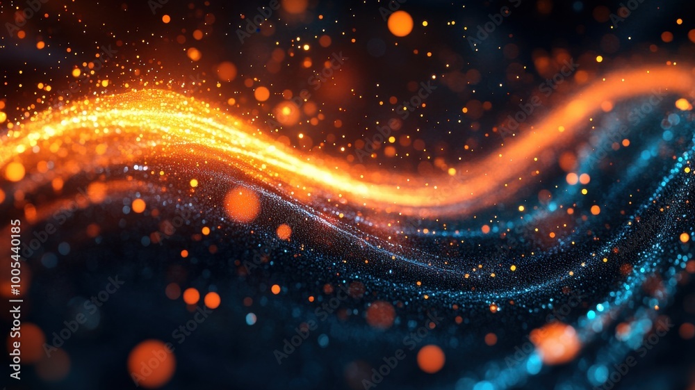 Abstract glowing waves with vibrant colors on a dark background. Abstract glowing waves with vibrant colors on a dark background.
