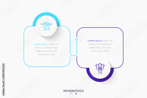 Vector Infographic label design template with icons and 2 options or steps. Can be used for process diagram, presentations, workflow layout, banner, flow chart, info graph.