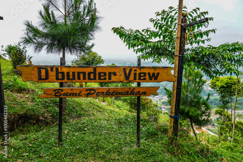 signboard of the Bogor Round Mountain Campground, West Java, Indonesia.