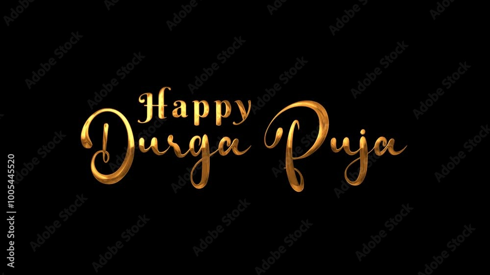 Happy Durga Puja Text Animation on Gold Color. Great for Happy Durga Puja Celebrations, for banner, social media feed wallpaper stories. Happy Durga Puja Text Animation on Gold Color. Great for Happy Durga Puja Celebrations, for banner, social media feed wallpaper stories.