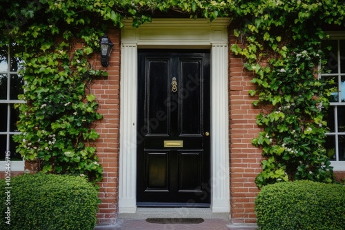 Black Wooden Door with Text Overlay Encouraging Optimism