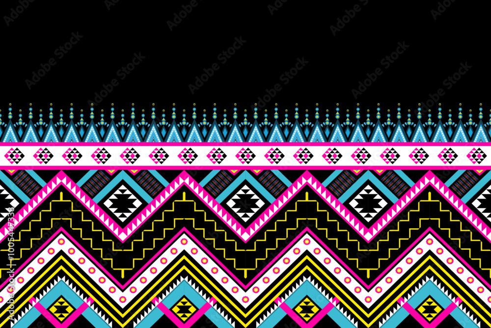 Ethnic pattern seamless geometric,Aztec embroidery border seamless patterns.ethnic pattern seamless,  pattern art wallpaper Background, Design for fabric, curtain, carpet ,geometry seamless pattern