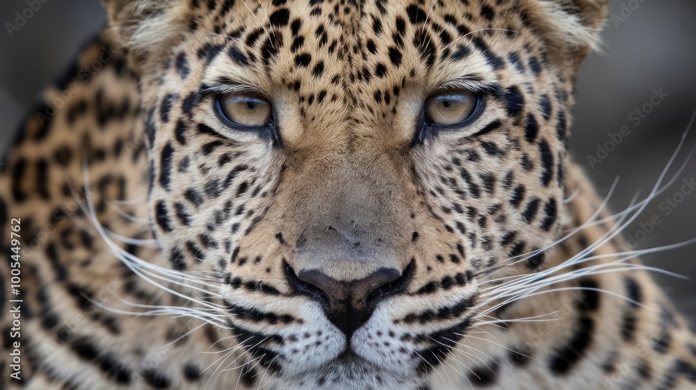Fototapeta premium Close up of a leopard intense stare.
