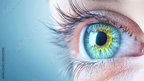 Close-up of a Vibrant Human Eye with Detailed Iris