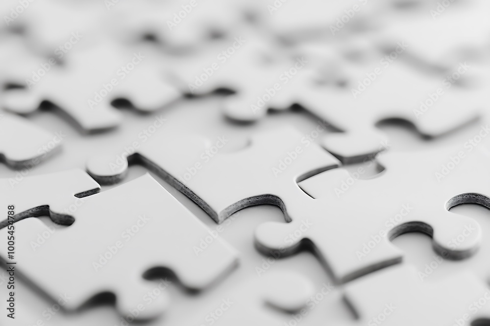 Close up of white jigsaw for business concept Close up of white jigsaw for business concept