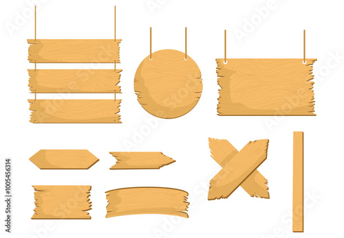 Wooden sign vector, decoration board illustration