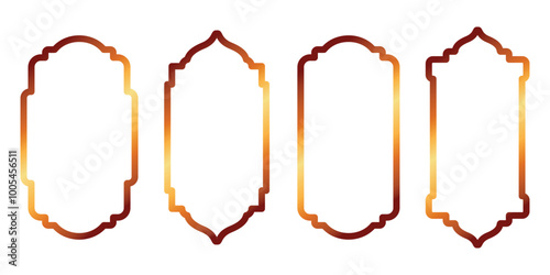 collection of islamic frames forming a gold badge