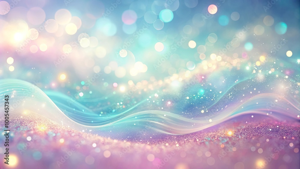Sparkling Lights and Shimmering Waves on a Pastel Background Sparkling Lights and Shimmering Waves on a Pastel Background