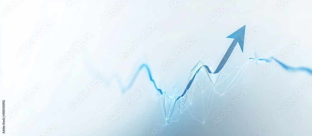 Abstract Blue Arrow Rising on White Background Abstract Blue Arrow Rising on White Background