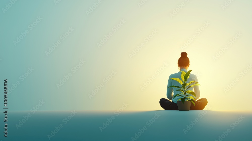 Fototapeta premium Serene Meditation with Nature's Embrace