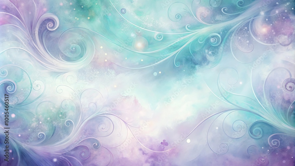 Whimsical Pastel Sky with Delicate Swirls and Glimmering Dust Whimsical Pastel Sky with Delicate Swirls and Glimmering Dust