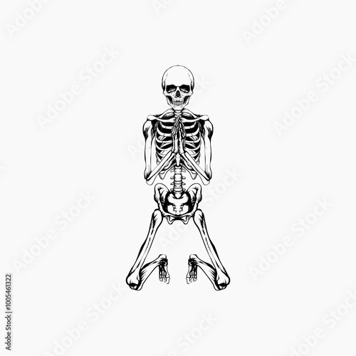 skeleton with a skull