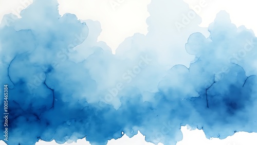 Blue and sky color defocused watercolor abstract background. Generative Ai