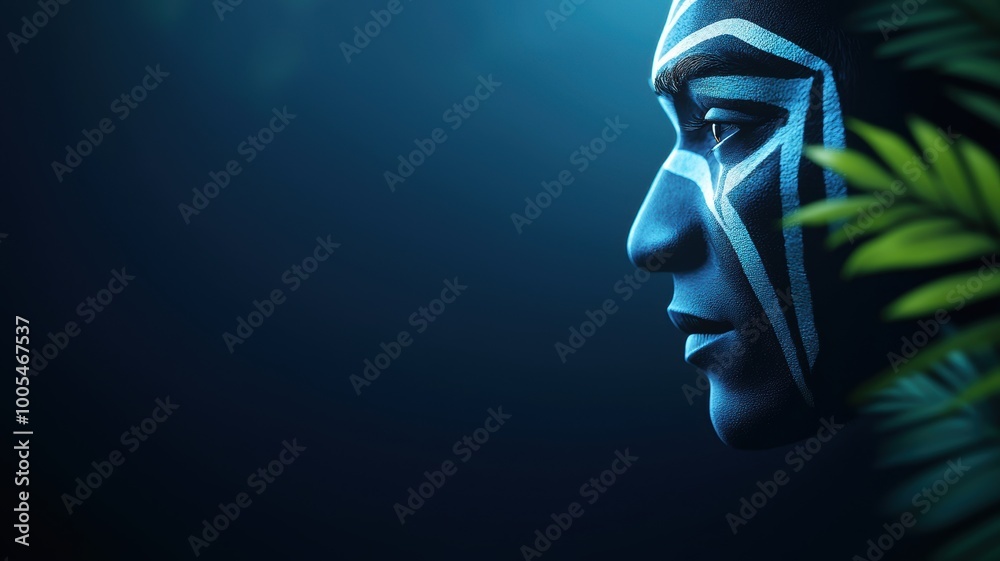 Tribal Face with Intricate Markings Tribal Face with Intricate Markings
