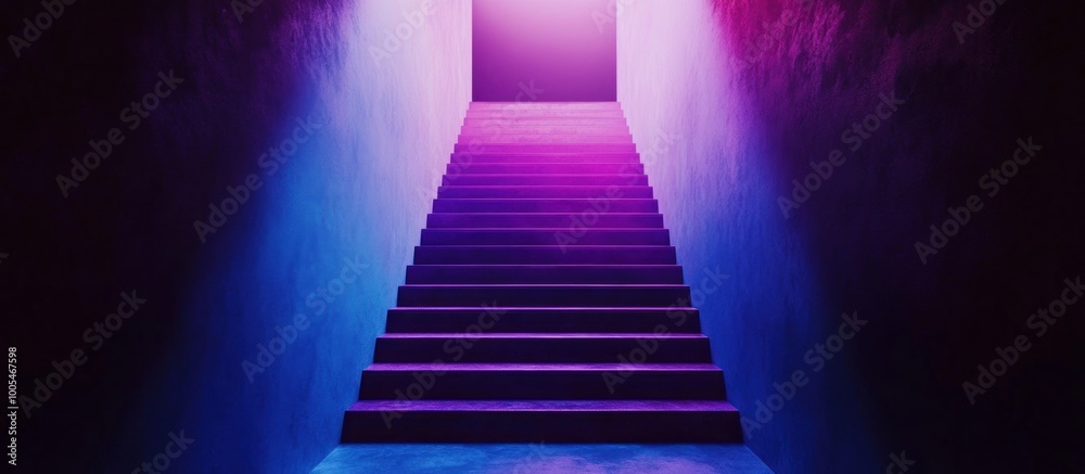 Neon Lit Stairway Neon Lit Stairway