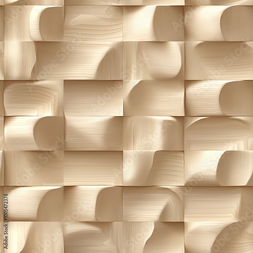 Fototapeta Naklejka Na Ścianę i Meble -  A 3d  seamless pattern of wooden squares