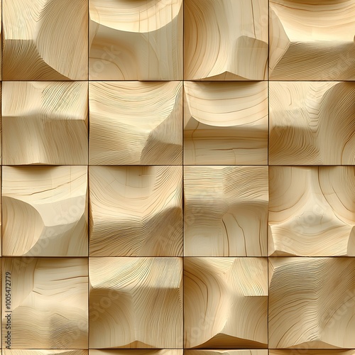 Fototapeta Naklejka Na Ścianę i Meble -  A 3d  seamless pattern of wooden squares