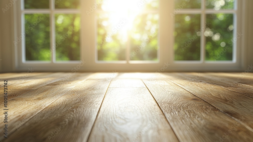 Creaking Floorboards with Light Through Window