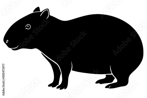 capybara silhouette illustration, capybara icon vector