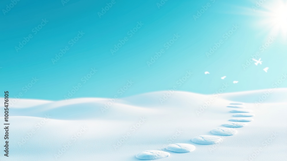 Echoing Footsteps in a Serene Snow Landscape Echoing Footsteps in a Serene Snow Landscape