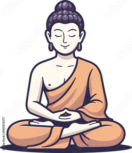 Elegant Buddha Illustration – Perfect for Spiritual and Mindfulness-Themed Designs