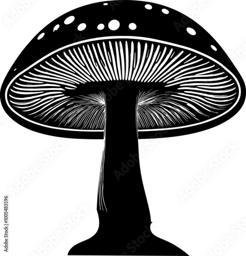 Black mushroom vector illustration