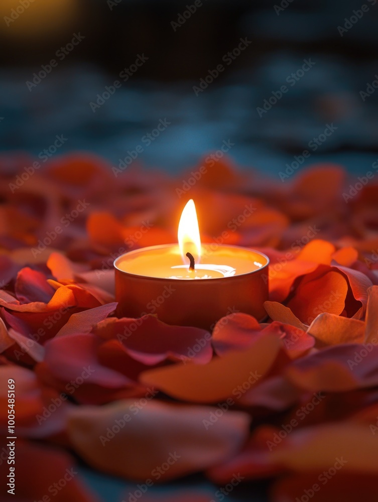 Rose Petals and Candle
