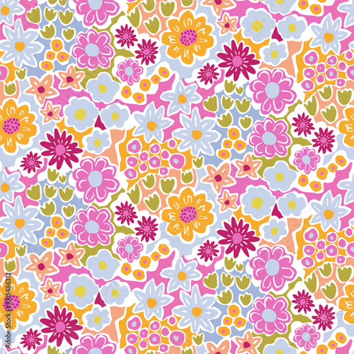 ditsy floral texture print pattern white background