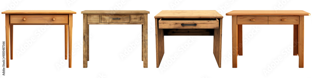 Study table with a single desk isolated on transparent background Study table with a single desk isolated on transparent background