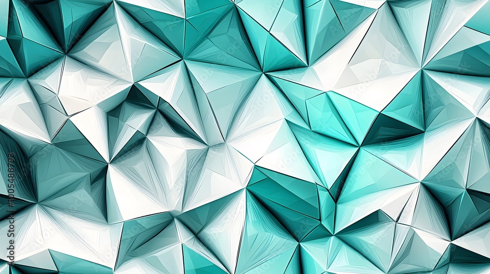Geometric abstract pattern in turquoise and white low poly design Geometric abstract pattern in turquoise and white low poly design