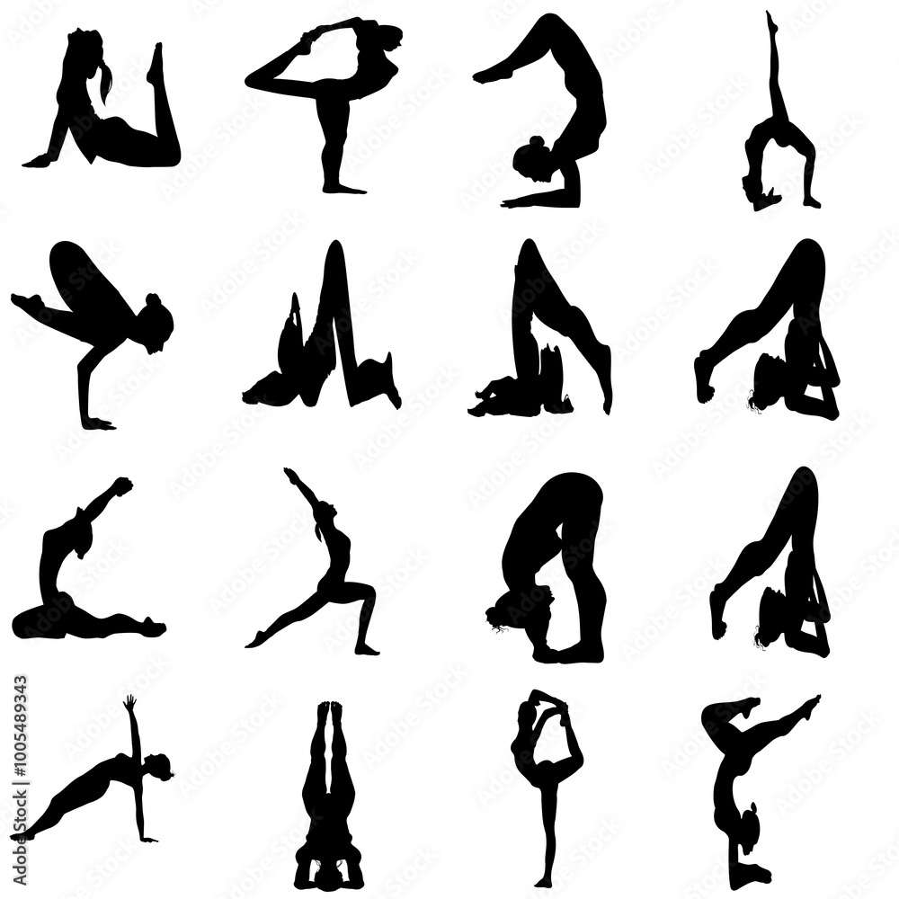 Yoga poses, transparent backgrounds can be used to decorate various projects. Yoga poses, transparent backgrounds can be used to decorate various projects.