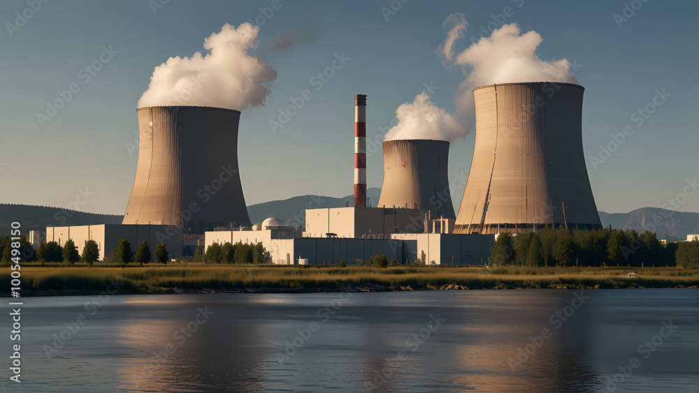 highly detailed image of a nuclear power plant reactor highly detailed image of a nuclear power plant reactor