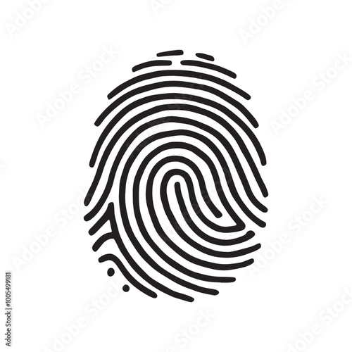 finger print fingerprint lock secure security logo vector icon