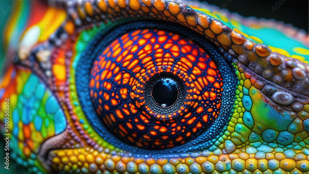 Obraz premium Chameleon’s Eye: A Macro Journey Through the Wild