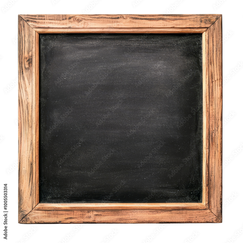 Fototapeta premium Chalkboard frame, perfect for menus or notes, white isolated background.