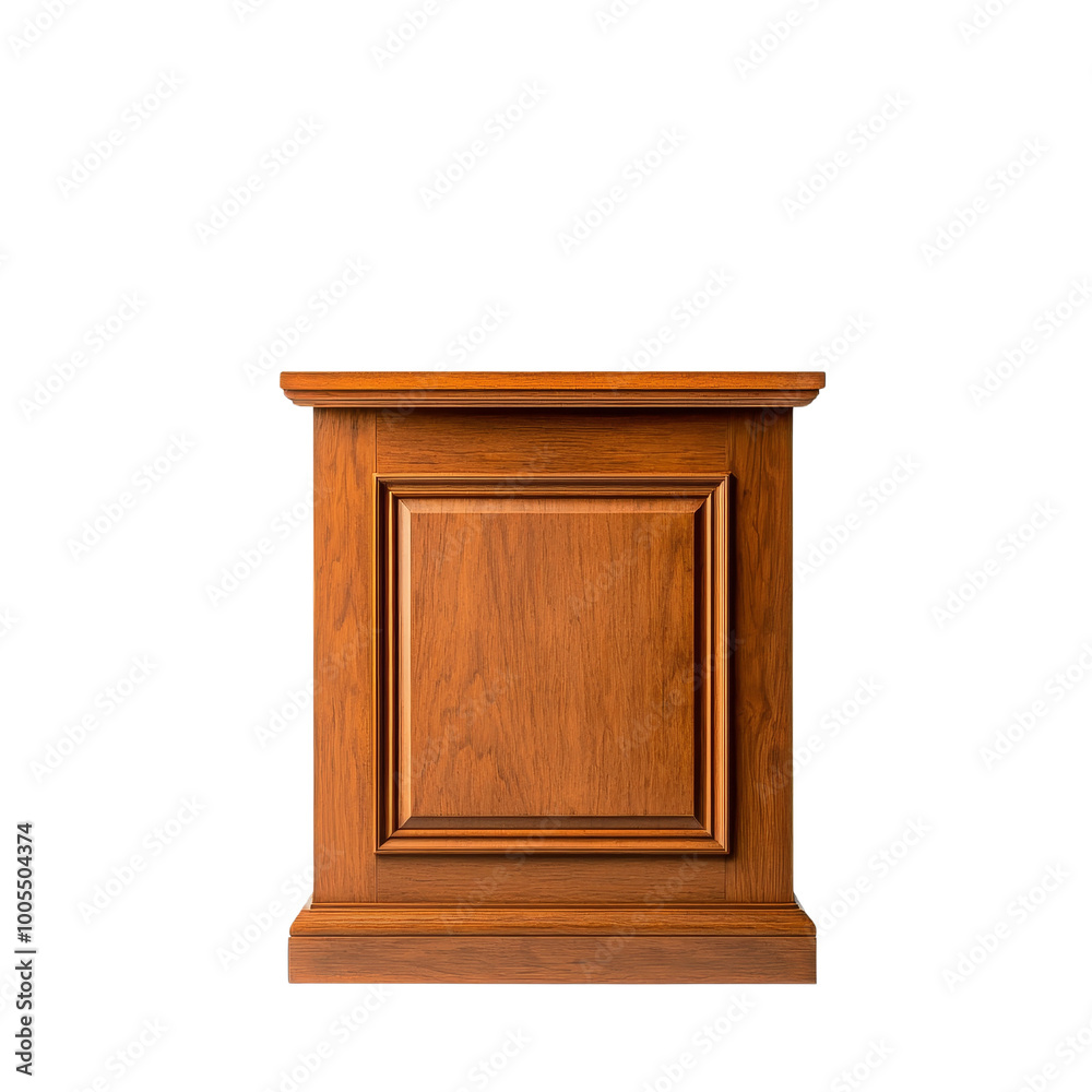 Elegant wooden podium with classic design, ideal for presentations and events. Elegant wooden podium with classic design, ideal for presentations and events.