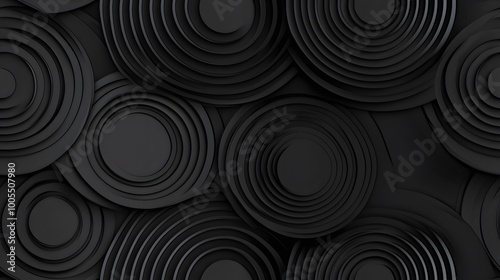 Intricate black circular patterns for modern abstract background design