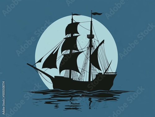 sailing ship in the sea image