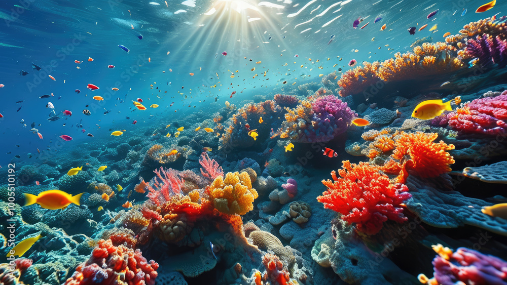 Obraz premium Beautiful Coral Reef Ecosystem