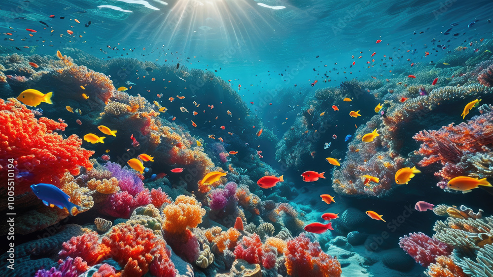 Naklejka premium Beautiful Coral Reef Ecosystem