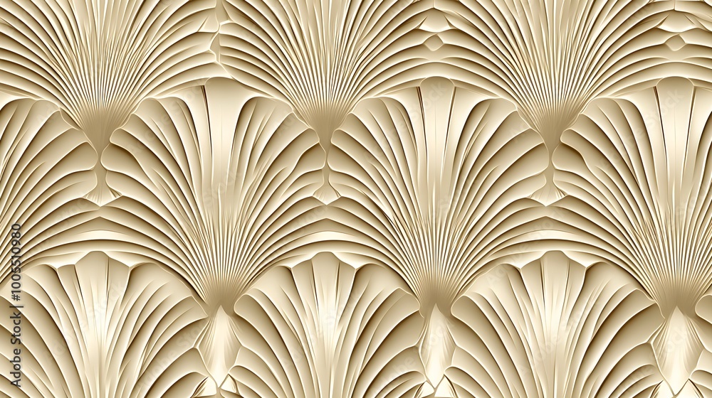 Obraz premium Elegant abstract floral pattern with layered beige texture