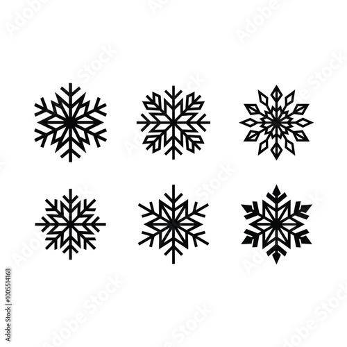 Snowflake on white background, Instant Digital Download. Illustration for prints on t-shirt and bags, posters