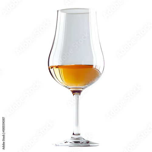 Brandy in a snifter, snifter on a transparent background. 