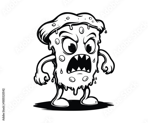 Monster pizza vector