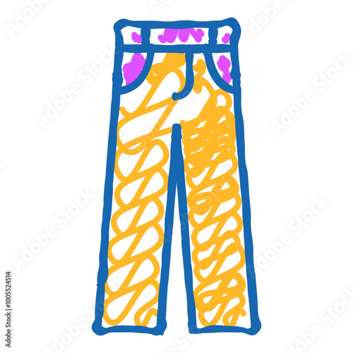 chino pants clothes doodle icon sketch vector. chino pants clothes sign. isolated symbol illustration
