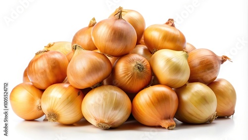 Photograph of isolated pile of onions