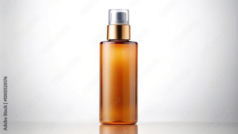 Photography of cosmetic toner in bright brown color with copy space, Long Shot Photography of cosmetic toner in bright brown color with copy space, Long Shot