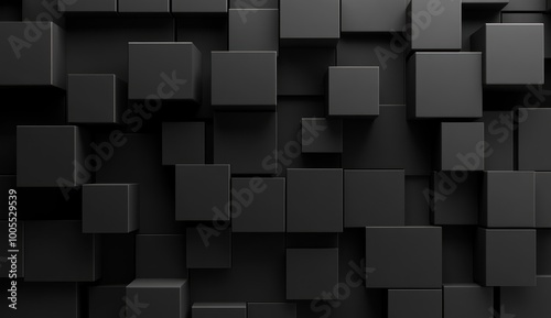 Abstract Black Cube Pattern Background