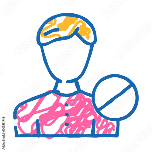 account blocked doodle icon sketch vector. account blocked sign. isolated symbol illustration