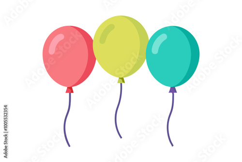 Vector Colorful balloons illustration set flat style